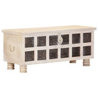 Boîte De Rangement Blanc 110X40X45 Cm Bois D'acacia Massif