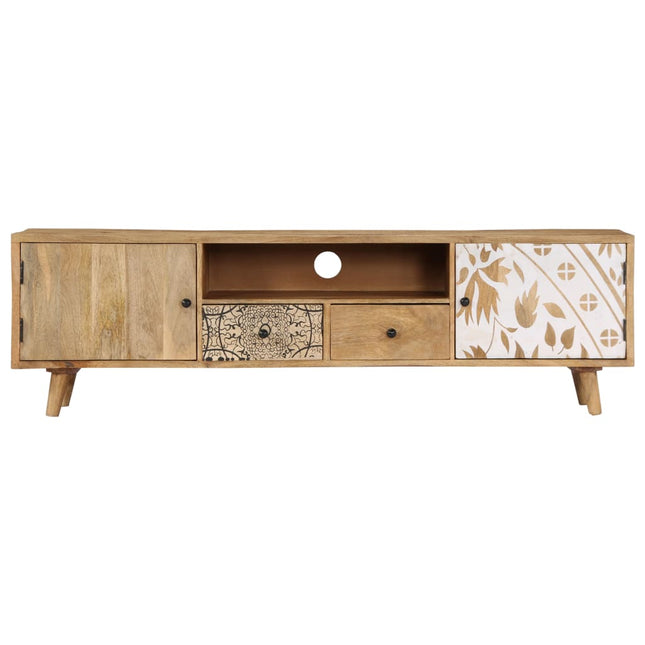 Meuble Tv 140X30X40 Cm Bois De Manguier Massif