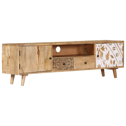 Meuble Tv 140X30X40 Cm Bois De Manguier Massif