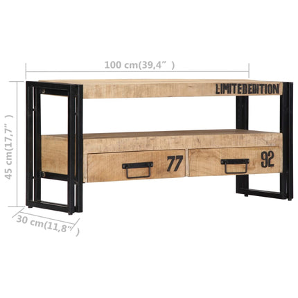 Meuble Tv 100X30X45 Cm Bois De Manguier Massif