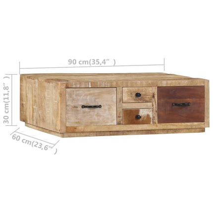 Table Basse 90X60X30 Cm Bois De Manguier Massif