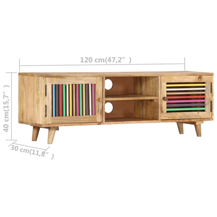 Meuble Tv 120X30X40 Cm Bois Massif De Manguier