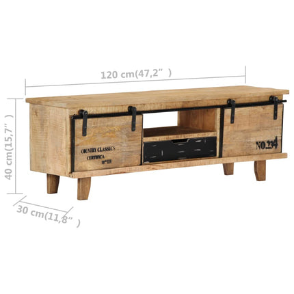 Meuble Tv 120X30X40 Cm Bois Massif De Manguier