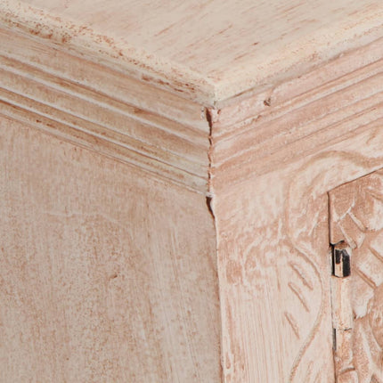 Meuble Tv Blanc 120X30X40 Cm Bois Massif De Manguier