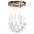 Plafonnier Avec Perles De Cristal Argenté Sphère 3 Ampoules G9