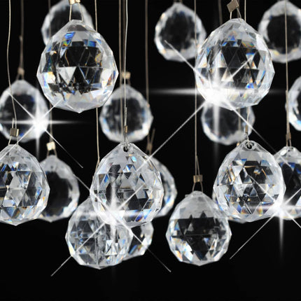 Plafonnier Avec Perles De Cristal Argenté Sphère 3 Ampoules G9