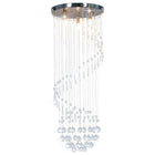 Plafonnier Avec Perles De Cristal Argenté Spirale G9