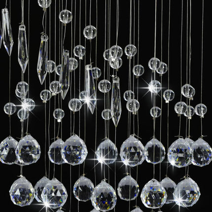 Plafonnier Avec Perles De Cristal Argenté Spirale G9