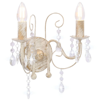 Applique Murale À Perles Antique 2 Ampoules E14