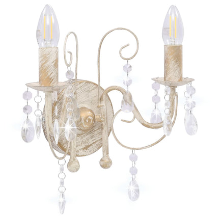 Applique Murale À Perles Antique 2 Ampoules E14