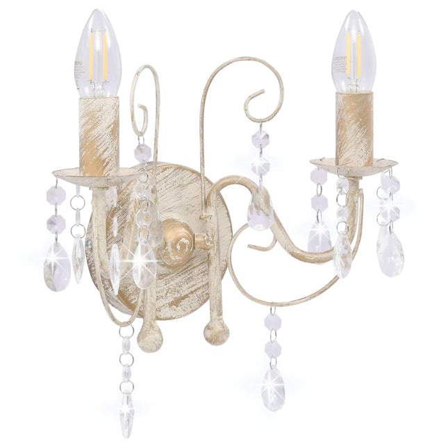 Applique Murale À Perles Antique 2 Ampoules E14