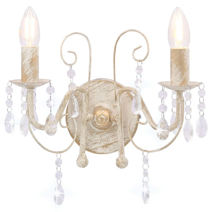 Applique Murale À Perles Antique 2 Ampoules E14