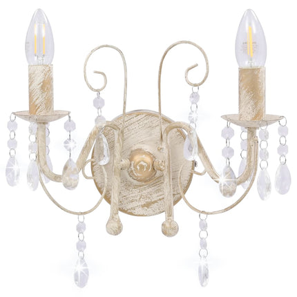 Applique Murale À Perles Antique 2 Ampoules E14