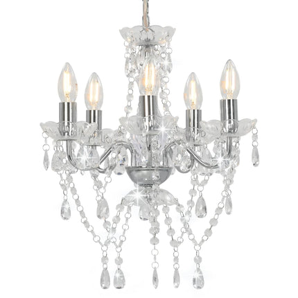 Lustre Avec Perles De Cristal É Rond 5 X E14