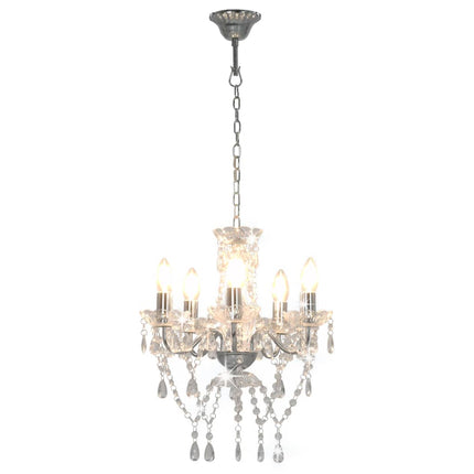 Lustre Avec Perles De Cristal É Rond 5 X E14
