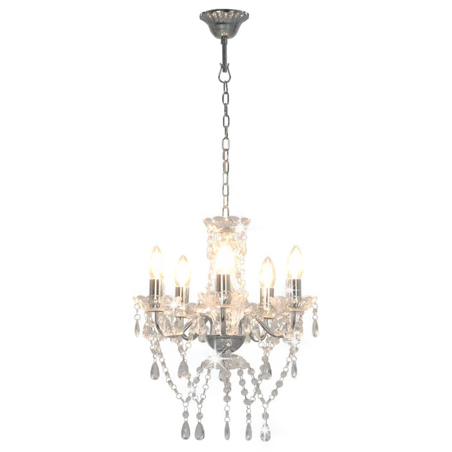 Lustre Avec Perles De Cristal É Rond 5 X E14