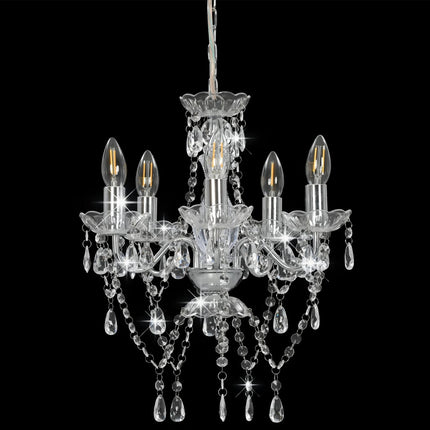 Lustre Avec Perles De Cristal É Rond 5 X E14