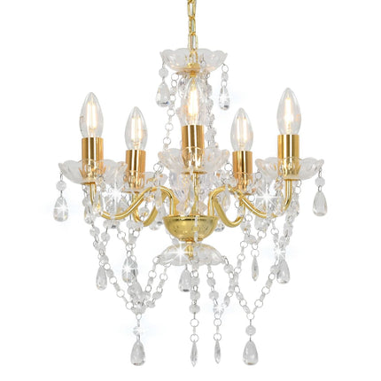 Lustre Avec Perles De Cristal É Rond 5 X E14