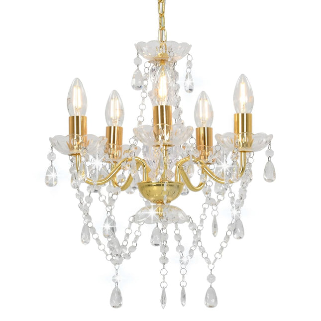 Lustre Avec Perles De Cristal É Rond 5 X E14