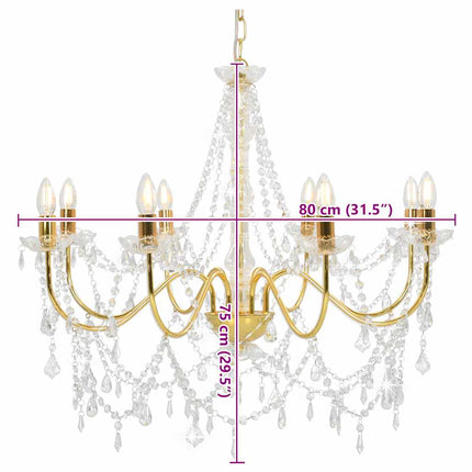 Lustre Avec Perles 8 Ampoules E14