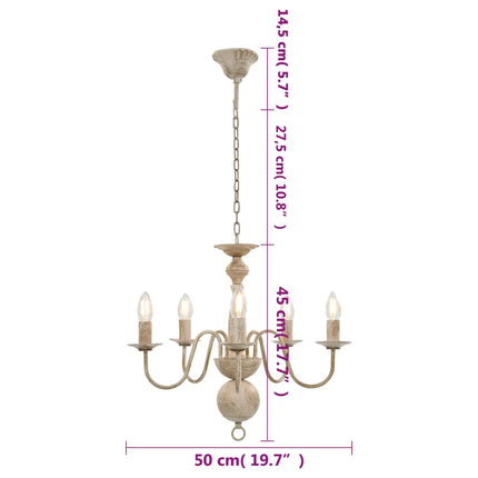 Lustre Antique 5 Ampoules E14