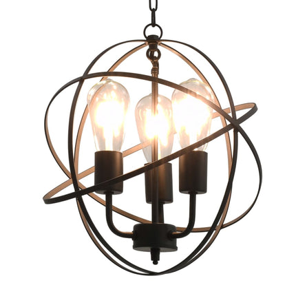 Lampe Suspendue Noir Sphère 3 Ampoules E27 Gris