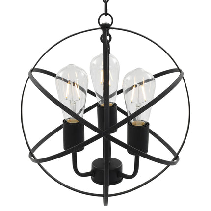 Lampe Suspendue Noir Sphère 3 Ampoules E27 Gris