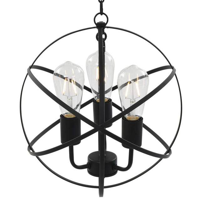 Lampe Suspendue Noir Sphère 3 Ampoules E27 Gris