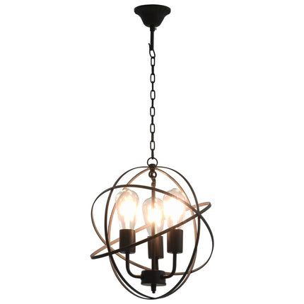 Lampe Suspendue Noir Sphère 3 Ampoules E27 Gris