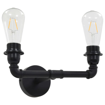 Lampe Murale À 2 Voies Noir 2 Ampoules E27