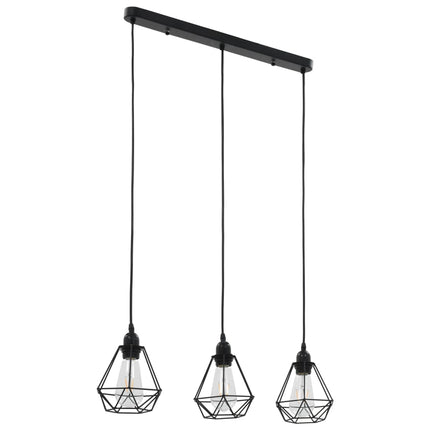 Plafonnier Avec Design De Diamant Noir 3 Ampoules E27
