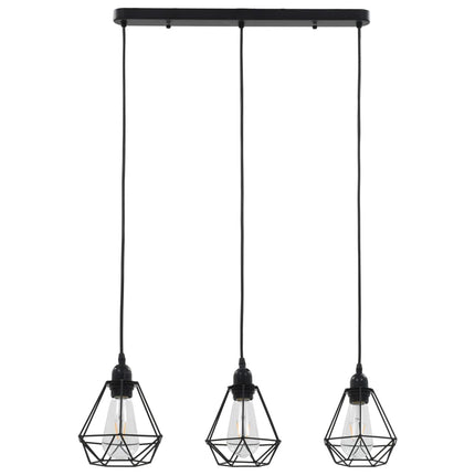 Plafonnier Avec Design De Diamant Noir 3 Ampoules E27