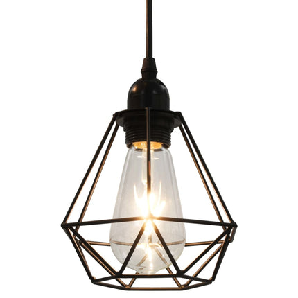 Plafonnier Avec Design De Diamant Noir 3 Ampoules E27