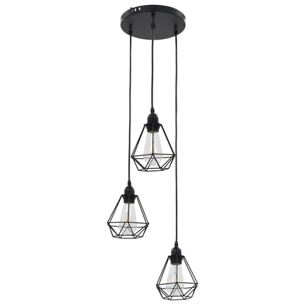 Plafonnier Avec Design De Diamant Noir 3 Ampoules E27