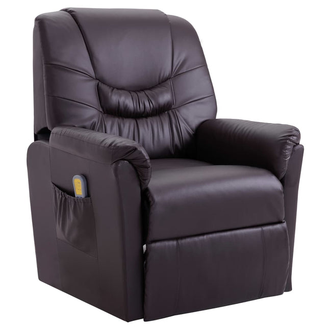 Fauteuil De Massage Inclinable Marron Similicuir