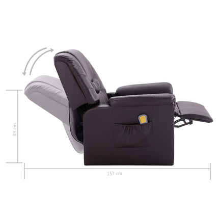 Fauteuil De Massage Inclinable Marron Similicuir