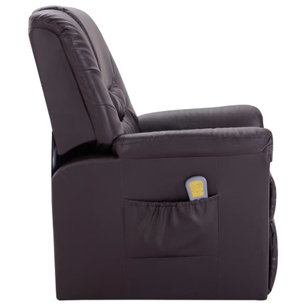 Fauteuil De Massage Inclinable Marron Similicuir