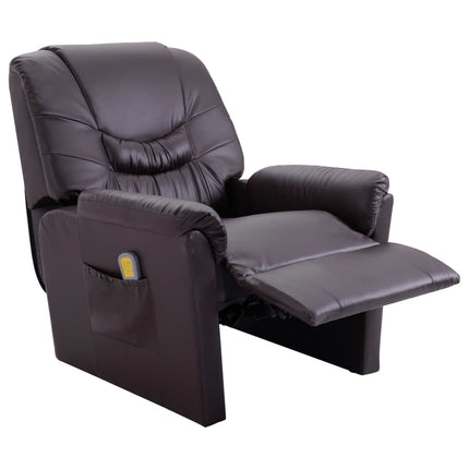 Fauteuil De Massage Inclinable Marron Similicuir