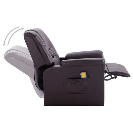 Fauteuil De Massage Inclinable Marron Similicuir