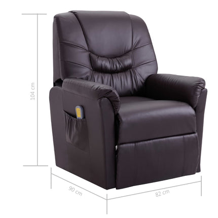 Fauteuil De Massage Inclinable Marron Similicuir