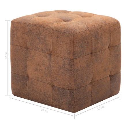 Tables De Chevet 2 Pcs 30X30X30 Cm Similicuir Daim