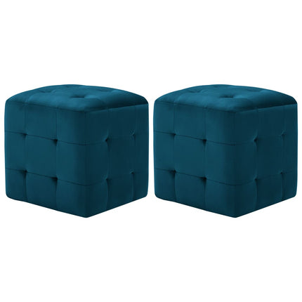 2 Pcs Tables De Chevet 30X30X30 Cm Tissu Velours