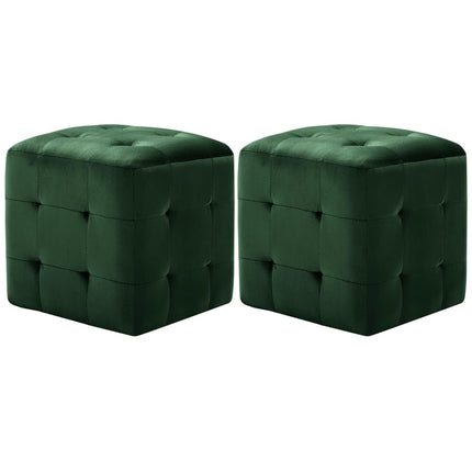 2 Pcs Tables De Chevet 30X30X30 Cm Tissu Velours