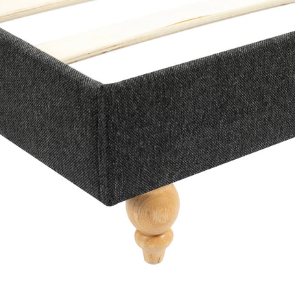 Cadre De Lit Gris Foncé Jute