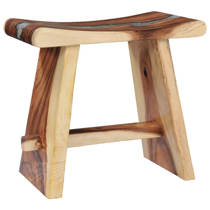 Tabouret Bois De Suar Solide Et Polyrésine