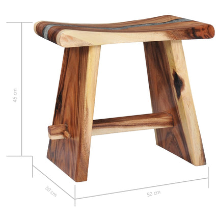 Tabouret Bois De Suar Solide Et Polyrésine