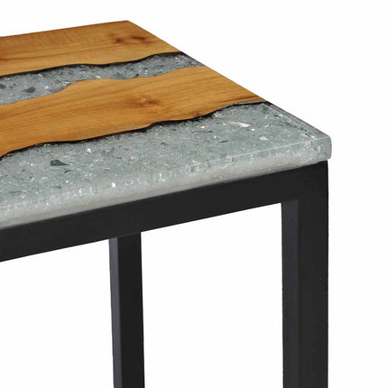 Tables Gigognes 3 Pcs Bois De Teck Massif Et Polyrésine