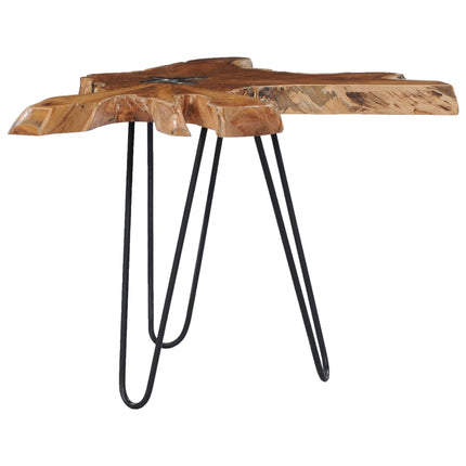 Table Basse 70X45 Cm Bois De Teck Massif Et Polyrésine