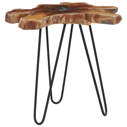 Table Basse 70X45 Cm Bois De Teck Massif Et Polyrésine