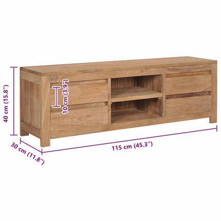 Meuble Tv 115X30X40 Cm Bois De Teck Massif